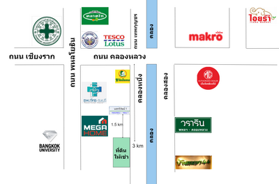 ให้เช่า ที่ดิน ปทุมธานี คลองหลวง ตลาดไท ตลาดไอยรา รพ.ภัทร-ธนบุรี เมกาโฮม